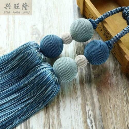 XWL 1Pair Handmade Double Balls Curtain Hanging Belt Ropes Window Curtain Accessories Strap Tassel Tiebacks Buckle Bandage Bind