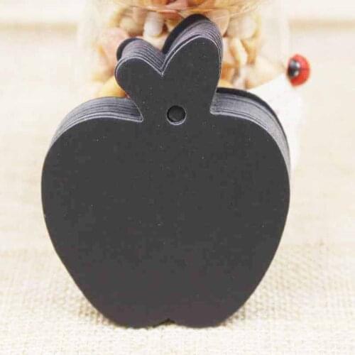 ZerongE jewelry Apple Shape Kraft Paper gift hang Tags white/black cute Wedding Party Favor Label Price Gift Cards tag 500pcs
