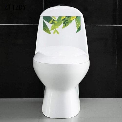 ZTTZDY 24.8*12CM Fresh Hand Painted Nature Green Grass WC Toilet Seat Stickers Home Wall Decal T2-0095