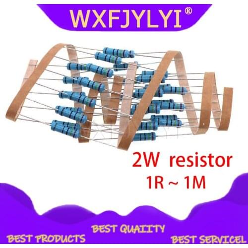 1000pcs 2W Metal film resistor 1% 1R ~ 1M 2.2R 4.7R 10R 22R 47R 100R 220R 470R 1K 10K 100K 2.2 4.7 10 22 47 100 220 470 ohm