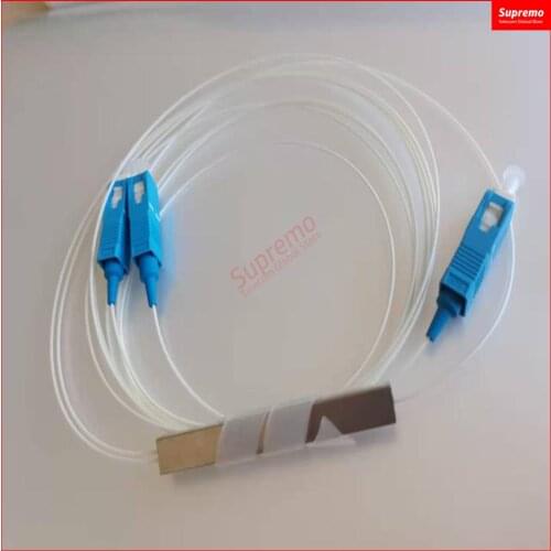 5psc/Lot SC/UPC Fiber Optical PLC Splitter SC 1 X 4 Mini Steel Tube Type 1x4 0.9mm Fiber Opitc Splitter Micro-Enclosed Splitter