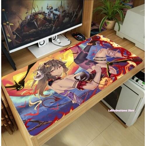 Game Arknights Eyjafjalla Large Mouse Pad Thicken Laptop PC Gaming Mice Mat Desk Keyboard Mat Anti-Slip Game Playmat Cosplay