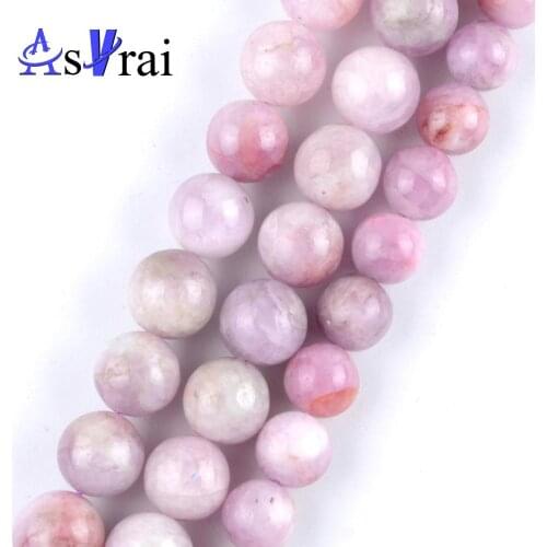 Natural Kunzite Purple Spodumene Stone Beads For Jewelry Making 8 10mm Round Loose Spacer Beads DIY Bracelet Necklace Charms 15"