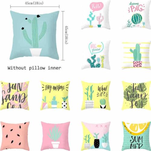 Polyester Cushion Cover Home Pillow Case Sofa Summer 18" Fresh Fruit