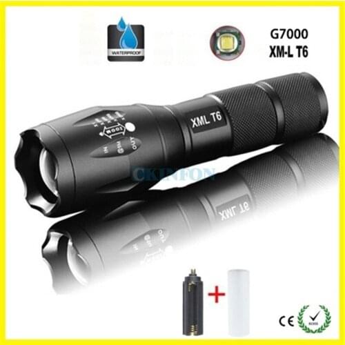 DHL 50Pcs/Lot 5-Mode Led XM-L T6 5000 Lumen Wfuture Tactical LED Flashlight Zoom Super Bright