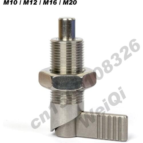 Locking spring screw Indexing plungers ,lever type , stainless steel ,with lock nut ,fine thread M10*1M12*1.5 M16*1.5 M20*1.5