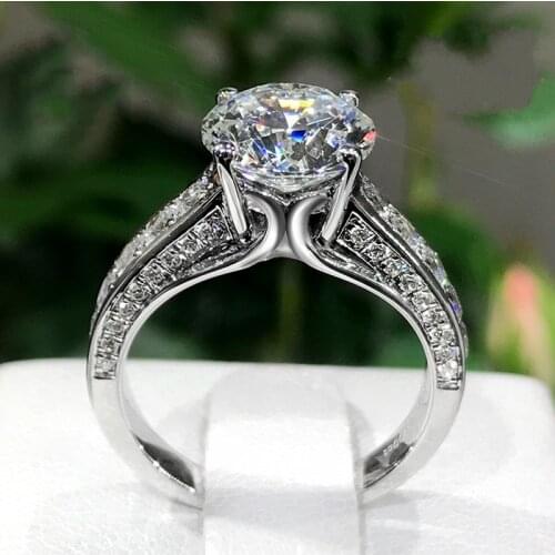 Vintage 2ct Lab Diamond Ring 925 sterling silver Engagement Wedding band Rings for Women men Gemstones Anniversary Party Jewelry