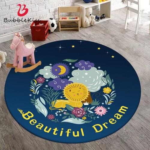 Bubble Kiss Round Rug Nordic Style Cartoons Lion Printing Rug Living Room Home Modern Carpets Bedroom Decor Customized Area Rugs