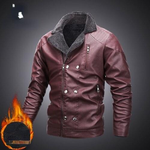2021 New Spring Men Casual Motor PU Leather Jackets Coat Men Autumn Fashion Punk Outwear Male Style Leather Jacket Outwear Q62