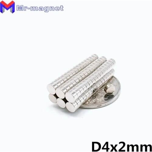 Small magnets 500pcs 4 x 2 mm magnet 4*2 4x2 mm Mini Disc Rare Earth Permanent Magnets Strong Round NdFeB Magnets Bulk Nickel