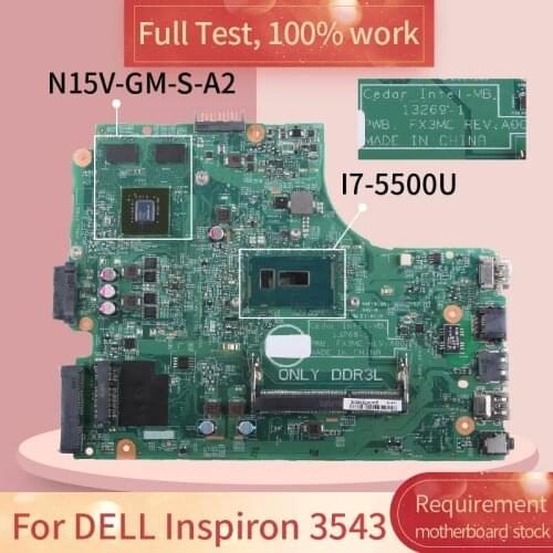 13269-1 For DELL Inspiron 3543 SR23W I7-5500U 820M N15V-GM-S-A2 DDR3L motherboard Mainboard full test 100% work