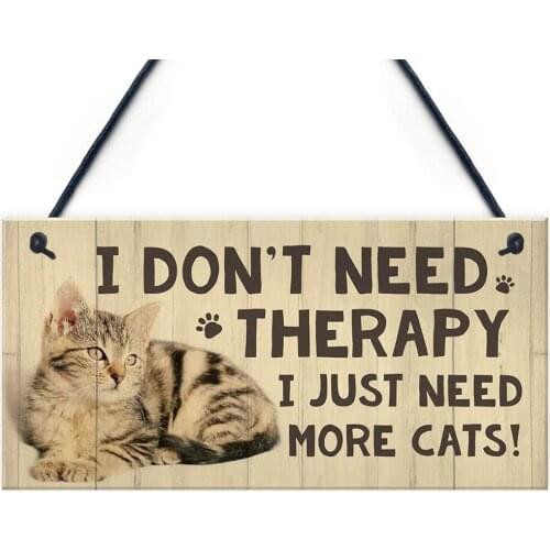 Meijiafei Cat Sign For Home Funny Cat Gift For Cat Lover Birthday Christmas Home Decor Plaque 10" x 5"