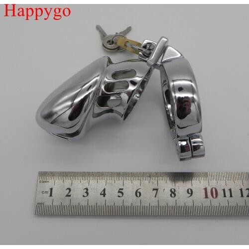Happygo, Medium Size Alloy Male Chastity Cages,Cock Cage,Penis Lock,45mm Inner Diameter Penis Ring,Adult Game,Sex Toy M900