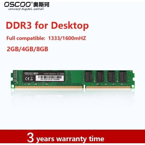 OSCOO DDR 3 RAM FOR DESKTOP 4GB 8GB DRAM 1600mHZ