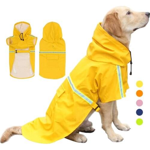 Pet Dog Raincoats Reflective Waterproof Dog Clothes For Small Large Dogs Rain Coat Jacket Fashion Breathable Puppy Clothes