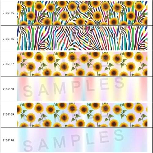 Sunflowers Flowers Grosgrain Ribbon Printed For Hair Bows DIY Crafts Handmade Accessories 10yadrs