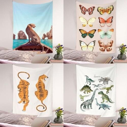 Simple room decoration hanging cloth Small fresh tapestry Bedroom home background cloth wall decoration Fabric painting 95*73cm