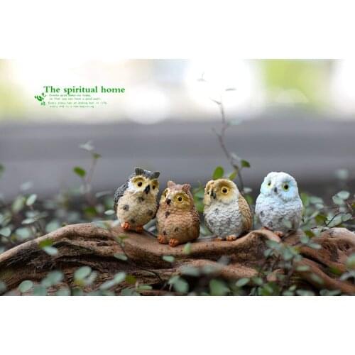 Sale 1 Pcs/lot Mini Bird Of Minerva Small Decoration Owl Fairy Garden Home Decor DIY Miniature Animals Fairy Garden Supplies