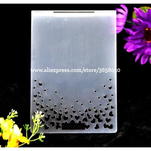Heart Plastic Embossing Folder For Scrapbook DIY Album Card Tool Plastic Template 10.5x15cm 8070607