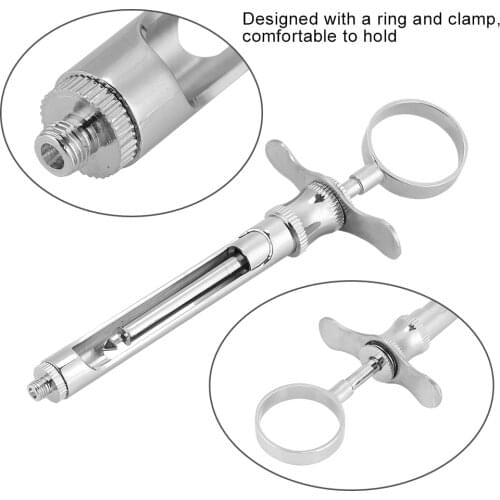 Stainless Steel Anesthetic Aspirating Syringe Professional Dentist Surgical Instruments 1.8ml With Head Dental Treatment Care