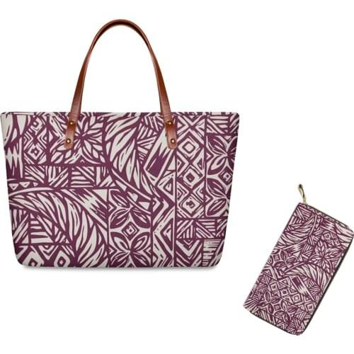 Hand Bags for Women Polynesian style Print custom Shoulder Tote Bag Ladies Fashion Handbags Females Top-Handle Bags Travel purse