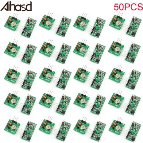 50 Set/LOT 433M TX+RX Super-regenerative Module Wireless Transmitting Module Alarm Transmitter + Receiver