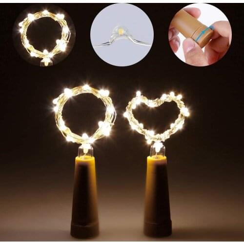 6PCS 1M LED String Lights Garland Copper Wire Cork String Fairy Lights Wine Bottle Lights For Valentine Wedding Decoration
