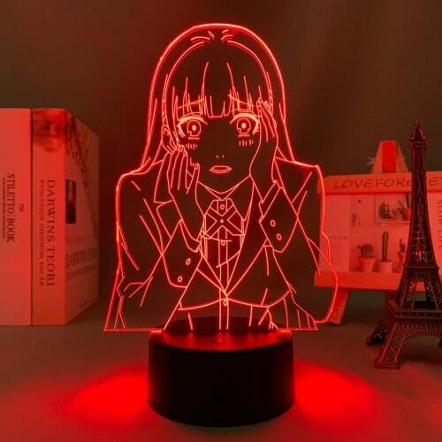Kakegurui Compulsive Gambler Anime Led Lamp Ririka Momobami for Room Decor Table Lamp Bedside Manga Kakegurui Led Night Light
