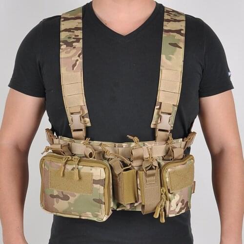Tactical Vest Combat Chest Rig Carrier Vest Front Magazine Pouch Clip Holster Military Hunting Paintball Outdoor