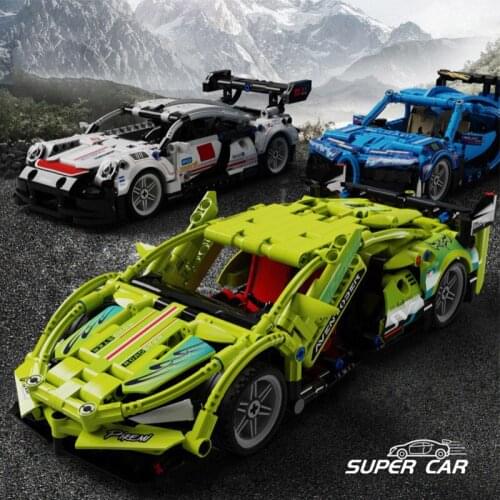 Technical Series Lamborghinied Bugattied Super Racing Car Model Building Blocks City Speed Famous Vehicle Bricks Adult Toys Gift