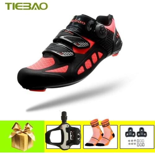 Tiebao Carbon Road Cycling Shoes Breathable Air Mesh Self-locking Bicycle Riding Road Shoes Superstar Sapatilha Ciclismo Sneaker