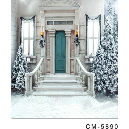 Thin Vinyl Cloth Photography Backdrop 5x7 Palace Snow Winter Tree View For Wedding Photo Shoots Photo Studio Background Backdrop