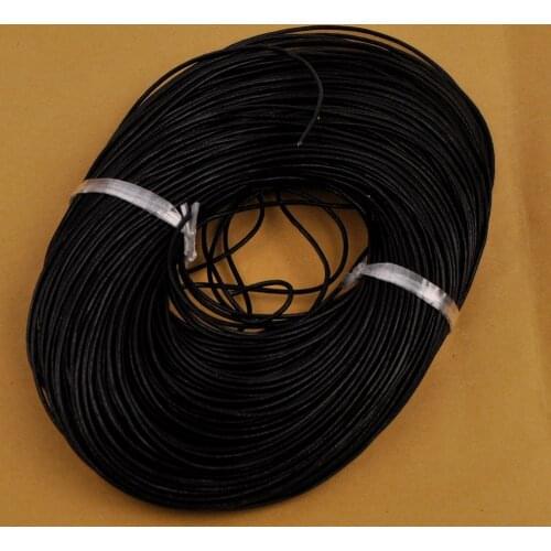 Black 100m 1/1.5/2/3mm Round Cow Leather Cord Leather Rope String for Jewelry Making Supplies