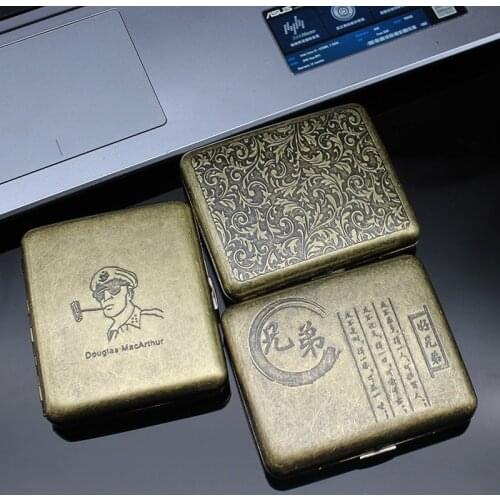 Vintage Metal Cigarette Case For 20 Pcs Classic Design Edition Cigarette Case Men Box Gift Cigarette Accessories