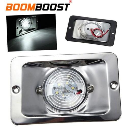 1 Pcs 12V Waterproof Stainless Steel Navigation Lamp White LED Square Light Transom Ship Lights for Marine Boat Ship