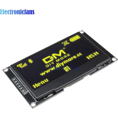 Diymore Yellow 2.42" 2.42 inch LCD Screen 128x64 OLED Display Module IIC I2C SPI Serial 12864 OLED Display for C51 STM32 SPD0301