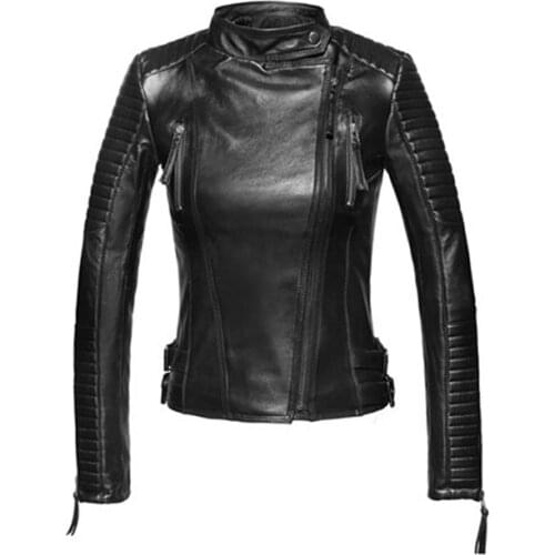 Women Jackets Genuine Leather Feminina Womens Clothing Sheepskin Red Jacket Plus Size Slim Fit Outerwear WXF012