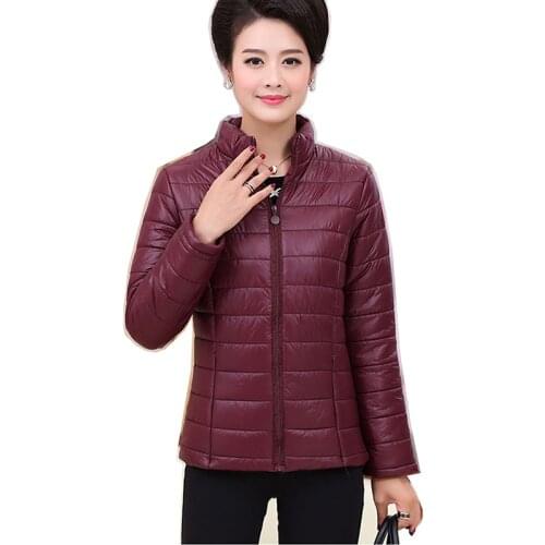 Female Cotton Coat Slim Fit Outwear Womens Parkas Winter Jacket Coat For Woman Casual Solid Stand Collar Parka Jackets