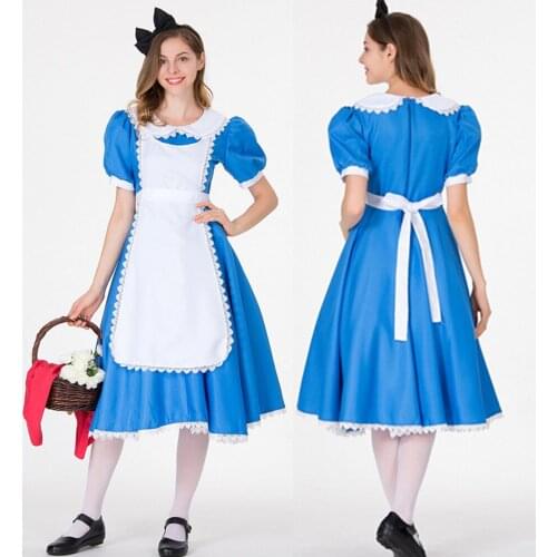 Game Alice Madness Returns Alice Dresses Cosplay Costume Maid Dresses Lolita Dress For Adult Women Maid Outfit Apron Dress