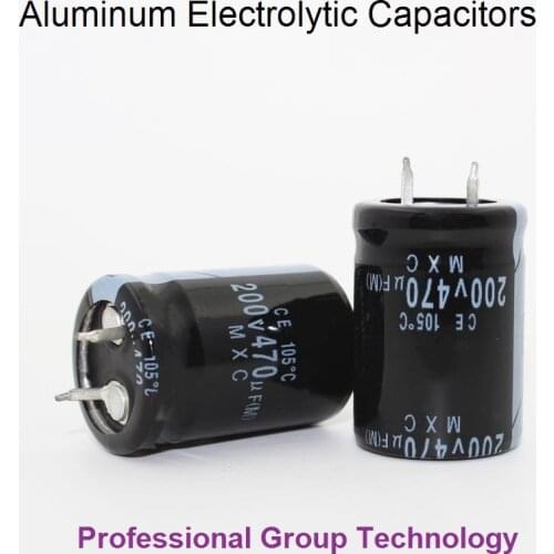 1pcs EC001 Good quality 200v470uf Radial DIP Aluminum Electrolytic Capacitors 200v 470uf Tolerance 20% size 22x40MM 20