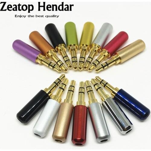 100Pcs 3.5mm 3Pole Male Plug Solder Stereo Audio Jack Gold-plated Earphone Adapter for DIY Repair Earphone