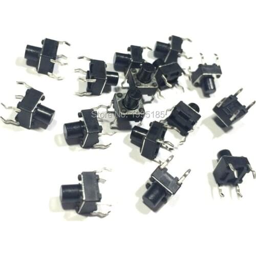 100pcs 6X6X7MM 6*6*7 mm Tactile Push Button Switch 4 pins Micro Switch 4-Pin DIP Momentary touch switch