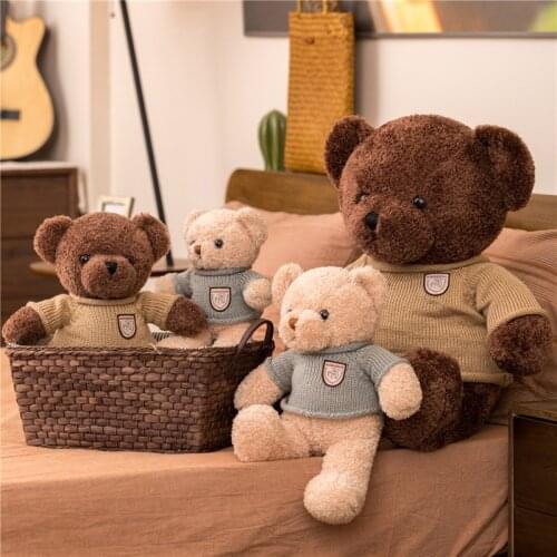 30/45/65cm New design creative Bear in sweater plush stuffed toy girlfriends birthday gift children accompany bear toy