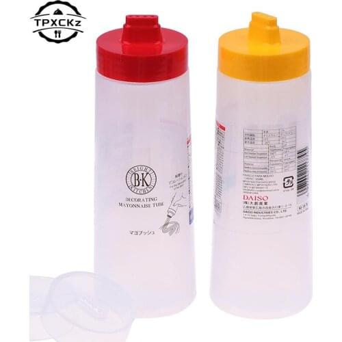 300ml 4 Holes Sauce Bottle Safe Resin For Ketchup Jam Mayonnaise Olive Oil Squeeze Dispenser Cruet Kitchen Accessories Tools