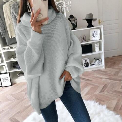 40#Women Sweater Pullovers Pull Femme Hiver Solid Casual O-neck Shoulder Pocket Knitted Sweater Knitwear Top Winter Clothes