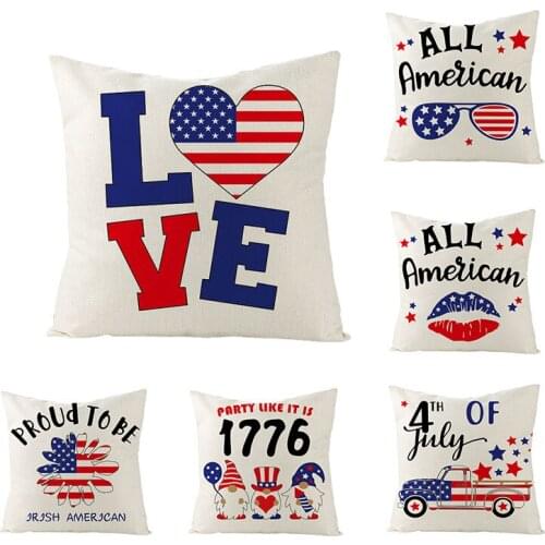 45x45cm USA Independence Day Serie Cushion Cover Home Decor American Flag Pillows Cover Office Sofa Throw Pillows Case