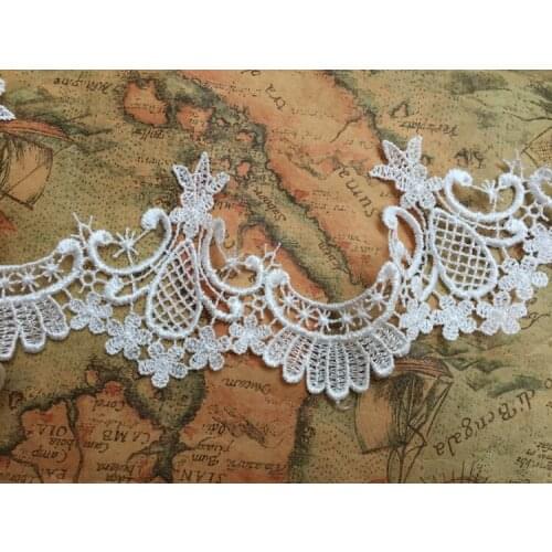 5yards/ lot Exquisite water soluble off white lace wedding dress accessories necklace lace embroidery lace fabric