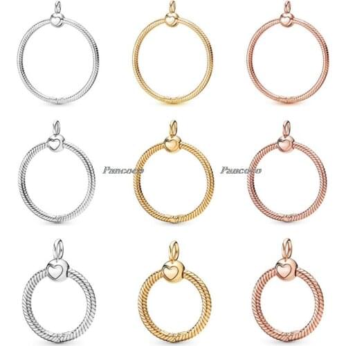 Authentic 925 Sterling Silver Rose Gold Small Medium & Large Crown O Pendant Fit Pandora Bracelet & Necklace Women DIY Jewelry