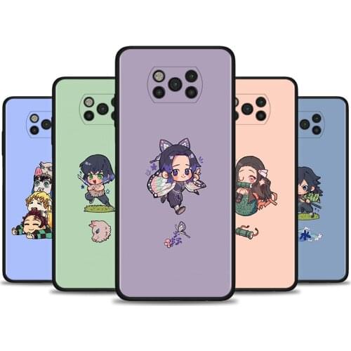 Demon Slayer Cute Kimetsu Yaiba Capa for Mi Note 10 Pro Case For Poco X3 NFC M3 Pro M3 F3 F1 Caso For Xiaomi CC9 Pro A3 A2 Lite