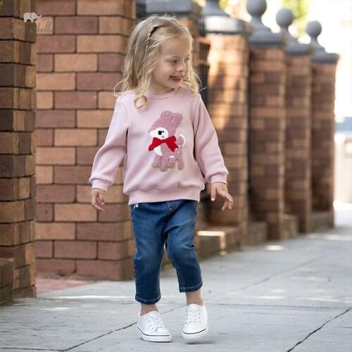 DB19276 dave bella winter baby girls cute cartoon sweatshirts children tops kids girl fashion tees